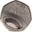 UK 50 Pence Stephen Hawking's Memorial 2019 S=kc^3 A / 4ℏG STEPHEN HAWKING coin reverse