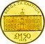 Malta 50 Pounds Auberge de Castille 1973 KM# 23 BERGA TA KASTILJA LM50 1973 coin reverse