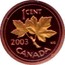 Canada Cent Maple leaf gold plated - Elizabeth II (3rd portrait) 2003 Proof KM# 490b 1 CENT 2003 KG CANADA coin reverse
