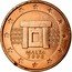 Malta Euro Cent Mnajdra Temples 2008 F KM# 125 MALTA 2008 NGB F coin obverse