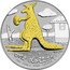 Australia One Dollar Kangaroo holding football (Partially Gilded) 2008 ONE DOLLAR ONE OUNCE FINE SILVER REG M.Z coin reverse