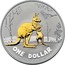 Australia One Dollar Kangaroo mother and joey (Selectively Gilded) 2007 KM# 851b ONE DOLLAR ONE OUNCE FINE SILVER coin reverse