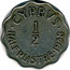 Cyprus 1/2 Piastre George VI 1938 KM# 22 ∙ CYPRVS ∙ 1/2 HALF PIASTRE∙1938 coin reverse