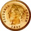 Cyprus 1/4 Piastre Victoria large 1887 Proof KM# 1.1 VICTORIA QUEEN 1887 coin obverse