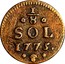 Luxembourg 1/8 Sol Maria Theresa 1775 (b) KM# 5 1/8 SOL 1775 coin reverse