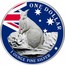 Australia 1 Dollar Mareeba Rock-wallaby color flag 2012 Proof KM# 1737a ONE DOLLAR 1 OUNCE FINE SILVER coin reverse