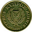 Cyprus 2 Cents Type 1 coat of arms bordered value number 1988 KM# 54.2 CYPRUS ∙ ΚΥΠΡΟΣ ∙ KIBRIS 1960 ∙1990∙ coin obverse