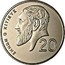 Cyprus 20 Cents Type 1 coat of arms 1989 Proof KM# 62.1 ΖΗΝΩΝ Ο ΚΙΤΙΕΥΣ 20 coin reverse