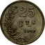 Luxembourg 25 Centimes 1927 KM# 37 Standard Coinage Resumed 25 CTS 1927 EVERAERTS coin reverse