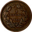 Luxembourg 5 Centimes 1860 A KM# 22.2 Standard Coinage Resumed 5 CENTIMES 1855 A BARTH coin reverse