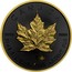 Canada 5 Dollars Maple Leaf - Silver with Black Ruthenium and Gold Plating 2019 CANADA 9999 9999 FINE SILVER 1 OZ ARGENT PUR coin reverse