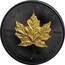 Canada 5 Dollars (Maple Leaf with Black Ruthenium and Gold Plating) CANADA 9999 9999 FINE SILVER 1 OZ ARGENT PUR coin reverse