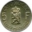 Luxembourg 5 Francs 1980 Proof KM# 51a Standard Coinage Resumed GRAND DUCHE DE 5 F JNL LUXEMBOURG coin reverse