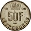 Luxembourg 50 Francs Grand Duchy. Jean 1990 KM# 66 19 90 50F IML LËTZEBUERG coin reverse