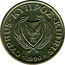 Cyprus Cent Type 1 coat of arms bordered value number 1990 KM# 53.2 CYPRUS ∙ ΚΥΠΡΟΣ ∙ KIBRIS ∙ 1988 coin obverse