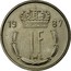 Luxembourg Franc Jean 1987 KM# 59 19 87 1F IML coin reverse
