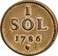 Luxembourg Sol Joseph II 1786 (b) KM# 11 1 SOL 1786 coin reverse