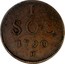 Luxembourg Sol Leopold II 1790 H KM# 15 1 SOL 1790 H coin reverse
