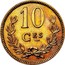 Luxembourg 10 Centimes Charlotte Essai 1924 10 CES coin reverse