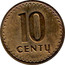 Lithuania 10 Centu 1991 KM# 88 Reform Coinage 10 CENTŲ coin reverse