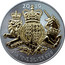 UK 2 Pounds The Royal Arms - Gold Plated 2019 2019 1 OZ FINE SILVER 999 coin reverse