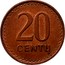 Lithuania 20 Centu 1991 KM# 89 Reform Coinage 20 CENTŲ coin reverse