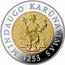Lithuania 200 Litu 50th anniversary of the crowning of Mindaugas 2003 Proof KM# 136 MINDAUGO KARŪNAVIMAS 1253 coin reverse