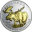 Canada 5 Dollars Moose (Gilted) 2012 CANADA 9999 WW FINE SILVER 1 OZ ARGENT PUR coin reverse