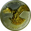 Canada 5 Dollars Peregrine falcon (Gilted) 2014 CANADA 9999 ED FINE SILVER 1 OZ ARGENT PUR coin reverse