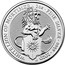 UK 5 Pounds White Lion of Mortimer 2020 BU WHITE LION OF MORTIMER ∙ 2OZ ∙ FINE SILVER ∙ 999.9 ∙ 2020 JC coin reverse