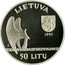 Lithuania 50 Litu 120th birth anniversary of Mikalojus Konstantinas Ciurlionis 1995 LMK Proof KM# 99 1875 - 1911 M.K. ČIURLIONIS ŽA coin reverse
