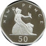 UK 50 Pence Celebrating 40 Years New Pence Britannia 2009 Proof NEW PENCE 50 coin reverse