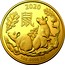 Australia 100 Dollars 4th Portrait - Year of the Rat 2020 BU 2020 鼠 AWB 1OZ .9999 AU coin reverse