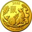 Australia 25 Dollars 6th Portrait - Year of the Rat 2020 BU 2020 鼠 AWB 1/4OZ .9999 AU coin reverse