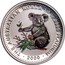 Australia 25 Dollars Koala (Colored) 2000 Proof THE AUSTRALIAN KOALA 1/4 OZ. 9995 PLATINUM P100 DATE coin reverse