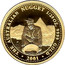 Australia 4 Dollars Gold rush 2001 P Proof THE AUSTRALIAN NUGGET 1/25 OZ. 9999 GOLD 2001 coin reverse