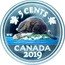 Canada 5 Cents Beaver. Coloured 2019 Proof 5 CENTS KG CANADA 2018 coin reverse