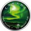 Canada 5 Dollars Maple Leaf Polar Lights - Yellowknife Yukon 2020 CANADA FINE SILVER 1 OZ ARGENT PUR coin reverse