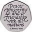 UK 50 Pence (United Kingdom (Great Britain) 2020) PEACE, PROSPERITY AND FRIENDSHIP WITH ALL NATIONS 31 JANUARY 2020 coin reverse