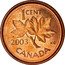 Canada 1 Cent Elizabeth II 3rd portrait (Magnetic) 2003 P KM# 289b 1CENT 2003 CANADA coin reverse