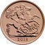 UK 1 Sovereign (Sovereign Piedfort) 2018 B.P. coin reverse