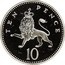 UK 10 Pence Liom with a crown 1992 Proof KM# P13 TEN PENCE 10 coin reverse