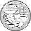 Australia 20 Cents Her Majesty The Queen 90th Birthday 2016 Frosted UNC BUNC KM# 66 20 coin reverse