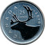Canada 25 Cents (Caribou) CANADA 25 CENTS H coin reverse