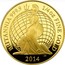 UK 25 Pounds Britannia facing left 2014 Proof BRITANNIA 999.9 1/4 OZ FINE GOLD 2014 coin reverse
