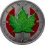 Canada 5 Dollars Maple Leaf Colored 1999 CANADA 9999 9999 FINE SILVER 1 OZ ARGENT PUR coin reverse