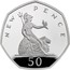 UK 50 Pence Celebrating 50 years of the 50p 2019 Proof NEW PENCE 50 coin reverse