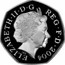 UK 50 Pence Roger Bannister - 50th Anniversary four minute mile (Piedfort) 2004 British Royal Mint Proof KM# P43 ELIZABETH∙II∙D∙G∙REG∙F∙D∙2004 IRB coin obverse