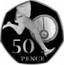 UK 50 Pence Roger Bannister - 50th Anniversary four minute mile (Piedfort) 2004 British Royal Mint Proof KM# P43 50 PENCE coin reverse