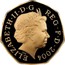 UK 50 Pence (Roger Bannister 50th Anniversary four minute mile) KM# 1047b ELIZABETH II D G REG F D 2004 coin obverse
